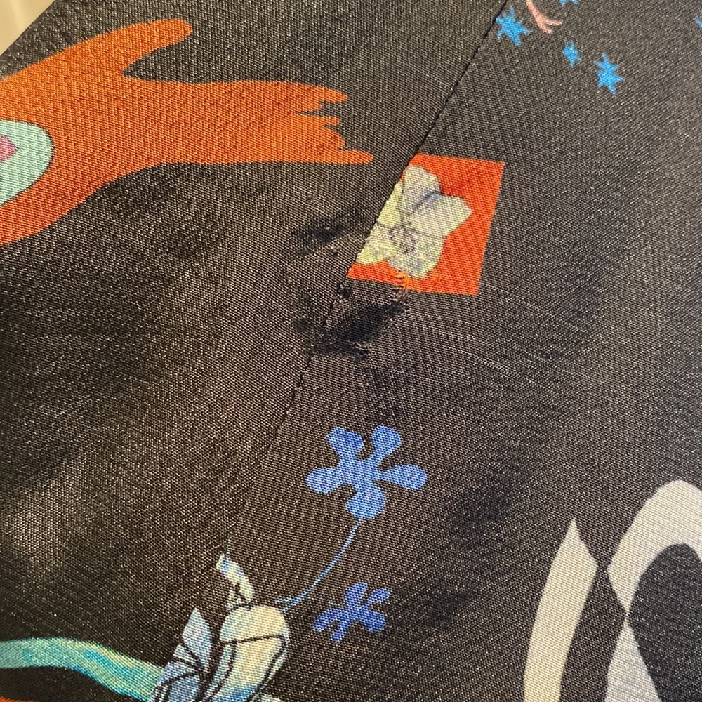 Rixo London Thaila Space Silk Midi Skirt with Thigh Slit Size M Margo Robbie - Picture 12 of 13